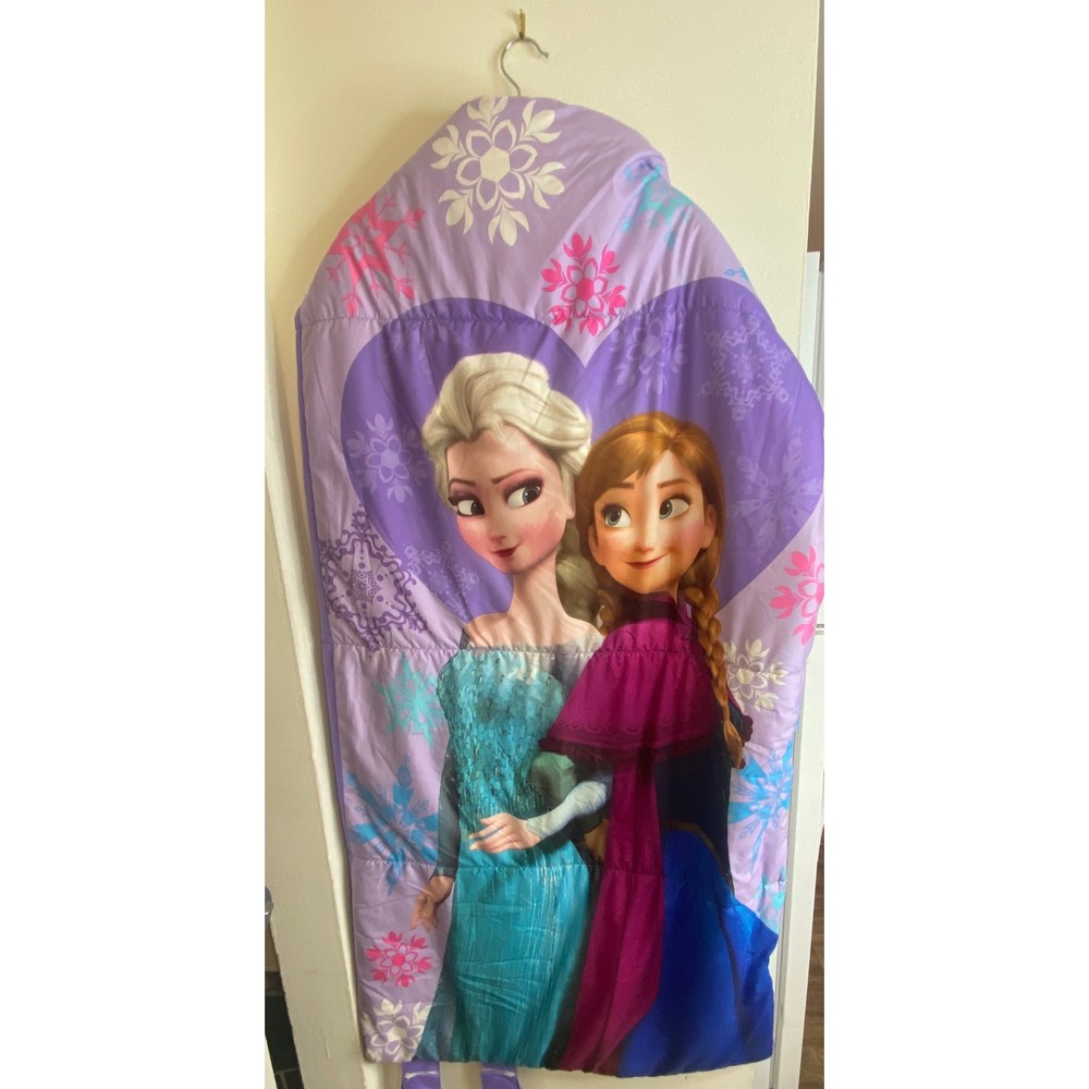 Disney Frozen Elsa Anna Kids Slumber Bag Purple Snowflake Sleeping Bag 52x28